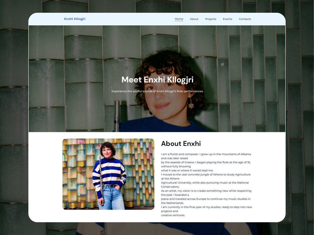 Enxhi Kllogjri website homepage